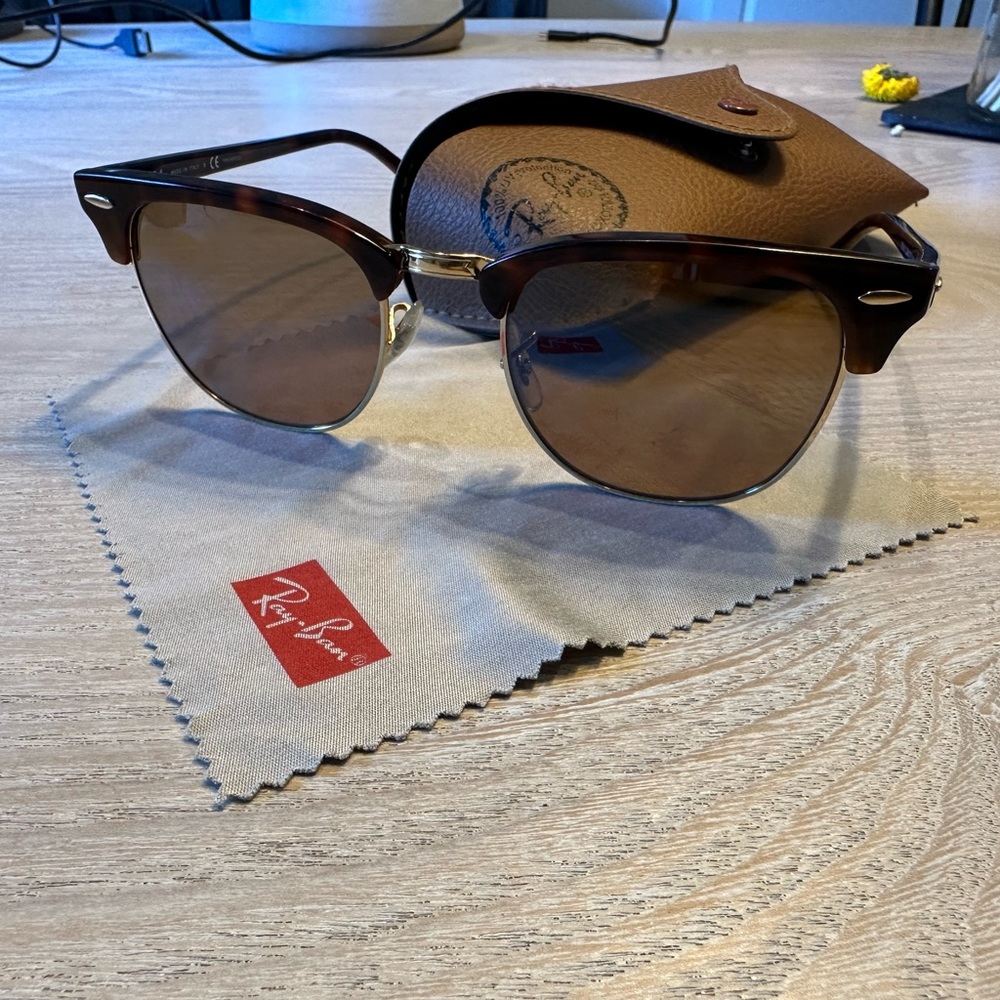 Ray Ban Clubmasters upgraded with the Revant Optics “Elite Polarized” lenses.
